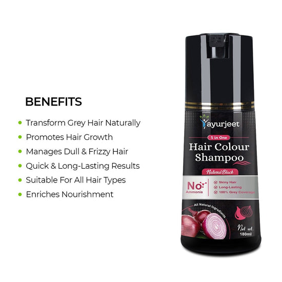 5 in 1 Ayurjeet Magical Hair Colour Shampoo (100ml + 100ml Free)