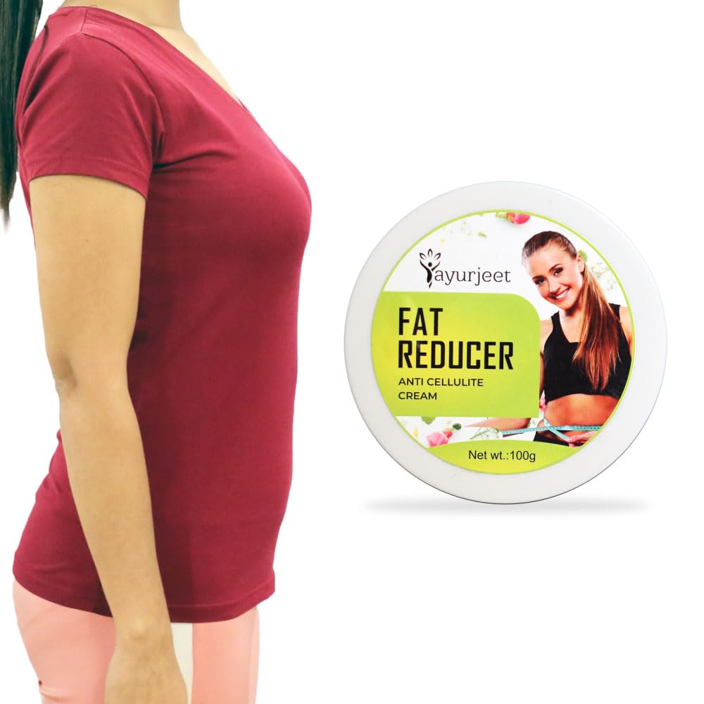 Ayurjeet Fat Reducer Cream | Natural Herbal Extracts & Essential Oils | Lightweight Body Care Cream for Smooth & Firm Skin | 100g | For Men & Women