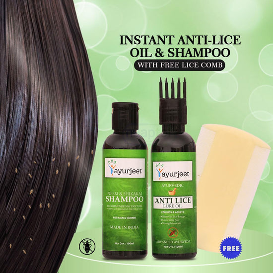 Instant Anti Lice Oil & Shampoo With Lice Comb | Natural Lice Removal | Fast Results | Gentle Anti Lice Shampoo | Lice And Nits Removal | Safe For Kids | Easy Application