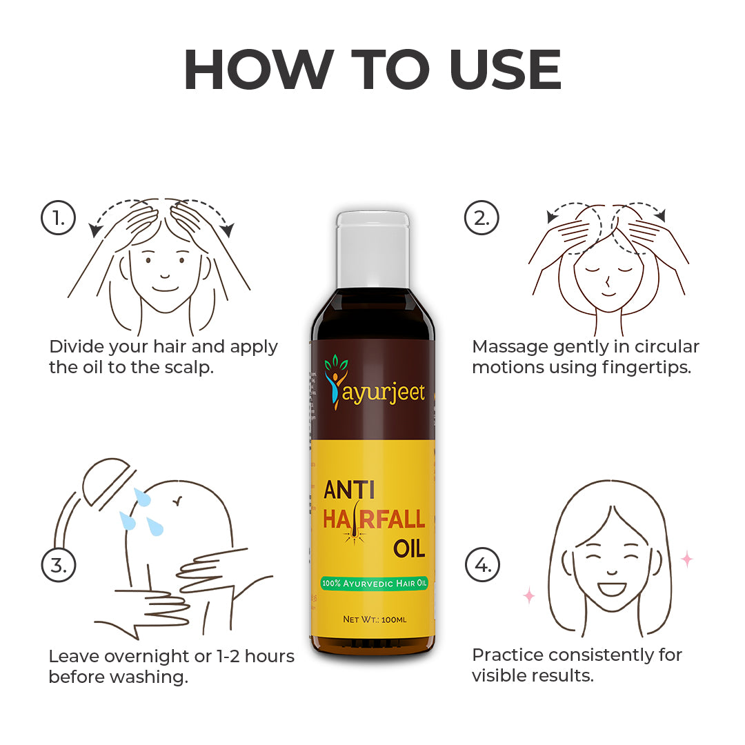 Anti Hairfall Oil is specially Formulated with Natural Ingredients that Nourish and Strengthen hair from the Roots to the tips.